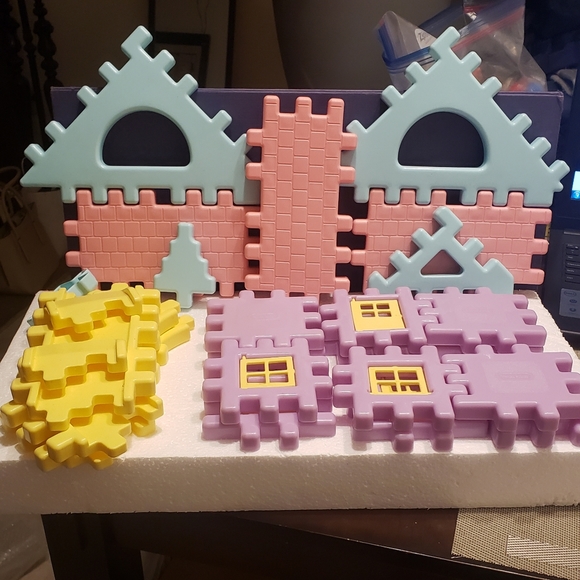 Toys Vintage Little Tikes Waffle Building Blocks Colorful Plastic Set Of 25pcs Poshmark